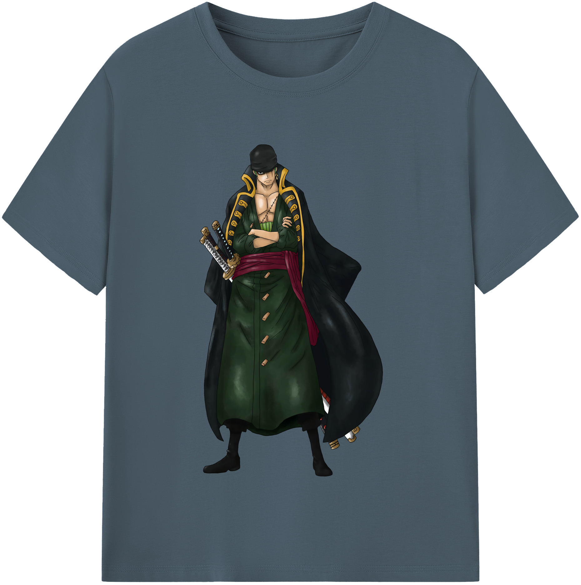 ワンピース ロロノア・ゾロ ONE PIECE Roronoa Zoro 綿100％半袖Tシャツ（フロントプリント）